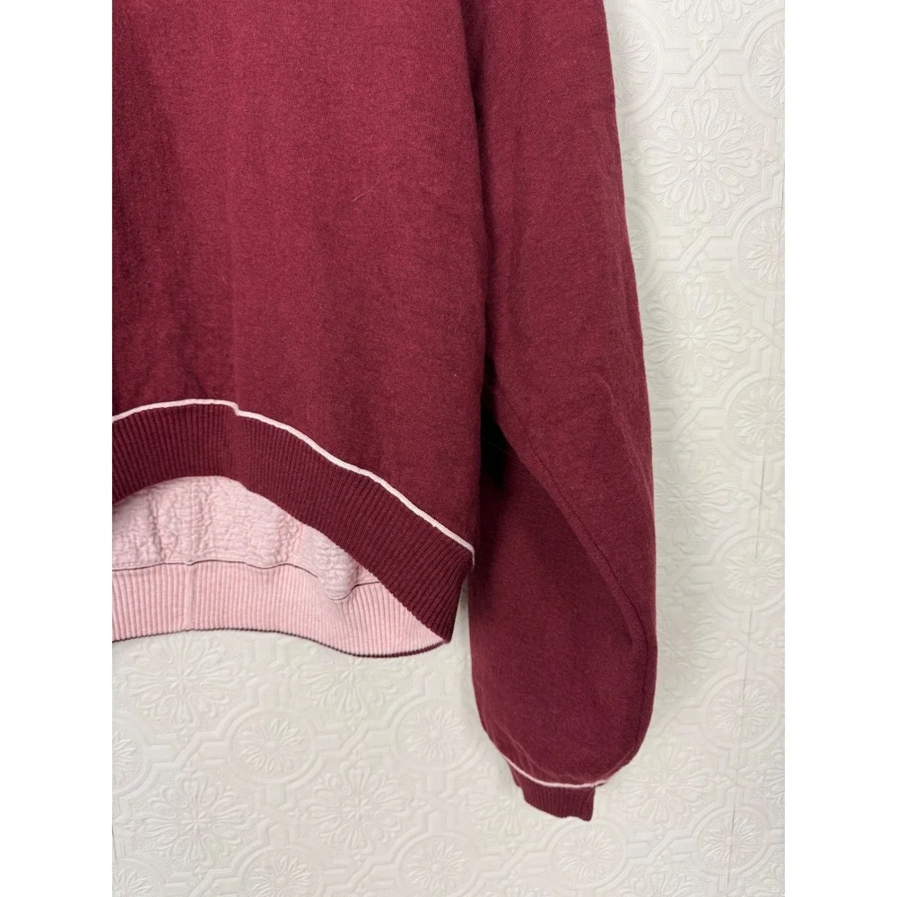 We The Free Midnight Pullover Free People‎ Burgundy Pink Oversized Sweatshirt M